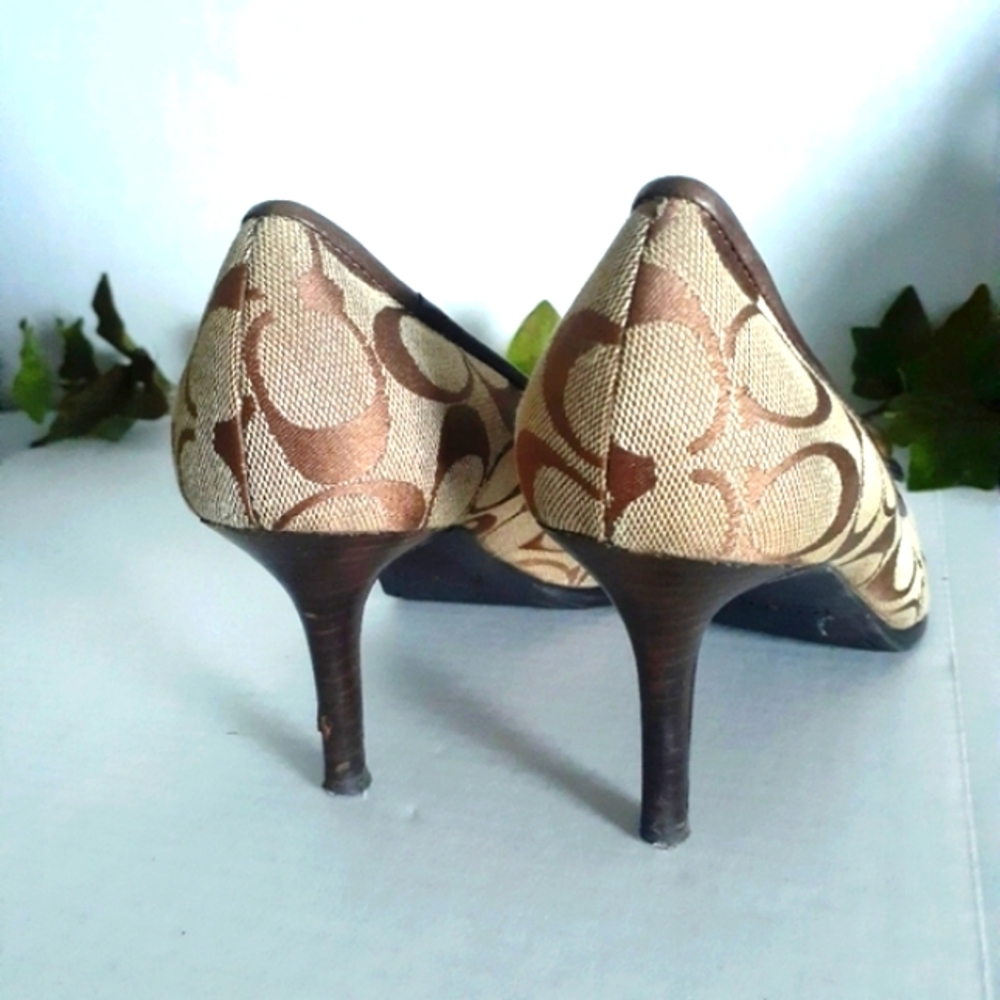 Coach Signature Coated Canvas and Leather Pump - Picture 7 of 16